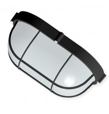 Светильник для ЖКХ под лампу НПП 03-100-018 "Банник" 1202 Овал большой IP65 матовый /корпус с решеткой черный  1005500929  Элетех