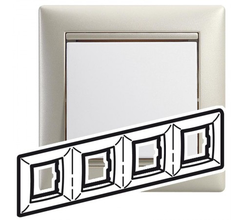 Valena Жемчужный Рамка 4-ая гориз  770474  Legrand