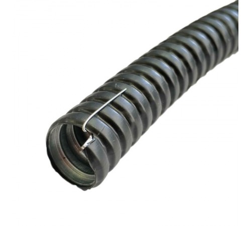 Металлорукав в ПВХ изоляции МРПИ НГ 15 (50 м/уп.) черный с протяжкой  zeta44402  ГОФРОМАТИК