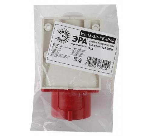 Вилка стационарная 514 3Р+РЕ 16А 380В IP44  Б0032856  ЭРА