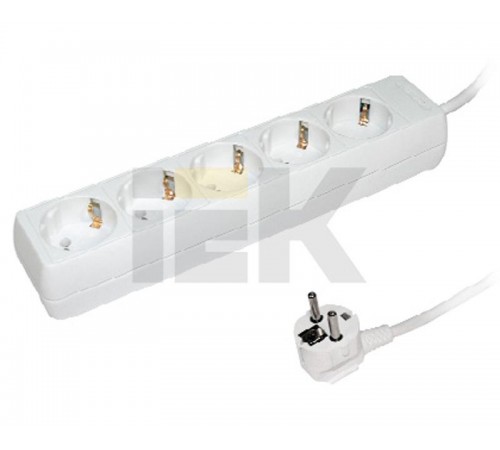 Удлинитель  У05  5 мест 2Р+PЕ/3метра  3х1мм2  16А/250В   WYP10-16-05-03-Z-N  IEK
