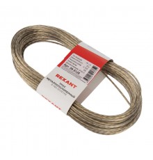 Трос стальной в ПВХ оплетке d=2,5 мм, прозрачный ( моток 20 м)  09-5125  REXANT