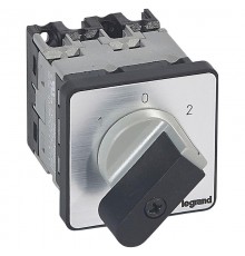 Переключатель на 2 направления - с положением ''0'', 45° - PR 12 - 2П - 4 контакта - крепление на дверце  027431  Legrand