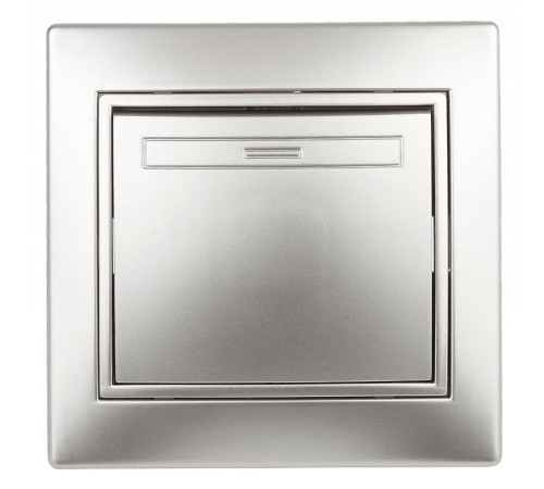 1-101-03 Intro Выключатель, 10А-250В, IP20, СУ, Plano, алюминий  Б0030030  Intro