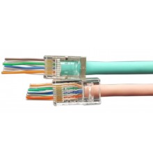 PLEZ-8P8C-U-C5-SH-100 Разъем легкой оконцовки RJ-45 (8P8C) под витую пару, категория 5e 100шт 403342 403342 Hyperline
