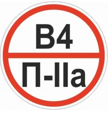 Знак "Категории помещения по взрывопожарной и пожарной опасности В4 П-IIа" 200х200 мм  pn-b4-p-lla  EKF