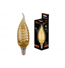 Лампа энергосберегающая КЛЛ 12Вт E14 827 золотая cвеча витая на ветру СGTW (mini)  SQ0323-0144  TDM
