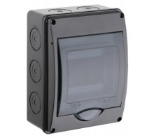 Тусо.Щиток о/п на 5 мод.с вертик.двер.200х150х98мм черный   69005Ч  Рувинил