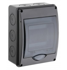 Тусо.Щиток о/п на 5 мод.с вертик.двер.200х150х98мм черный   69005Ч  Рувинил