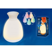 Настольный светильник ваза 3W. акк. 1800mAh. сенсор, белый ULD-R200 LED/100Lm/3000K/RGB WHITE  UL-00004545  Uniel