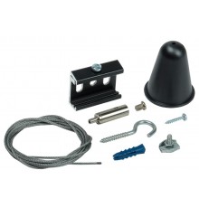 Комплект подвеса для шинопровода осветительного с тросом 1,5м черный  LPK0D-KPT-D15-K02  IEK