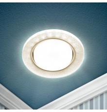 Cветильник встраиваемый со светодиодной подсветкой DK LD51 CH/SHSL GX53 хром серебро  Б0057466  ЭРА