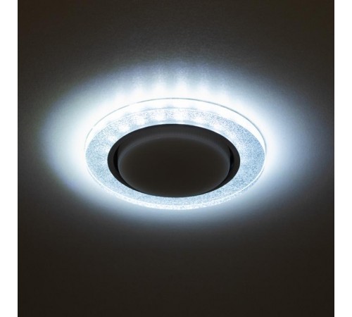 Cветильник встраиваемый со светодиодной подсветкой DK LD51 CH/SHSL GX53 хром серебро  Б0057466  ЭРА