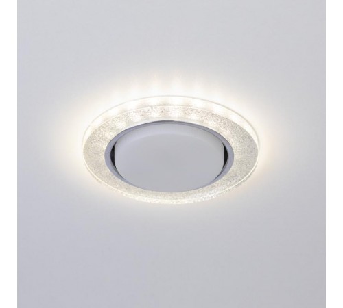 Cветильник встраиваемый со светодиодной подсветкой DK LD51 CH/SHSL GX53 хром серебро  Б0057466  ЭРА