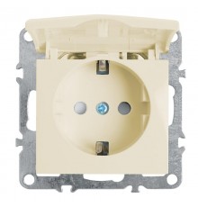 PST16-9112-02 Розетка 1-местная с/з с крышкой (механизм), 250В,16А, серия Эрна, слоновая кость  39330  STEKKER