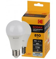 Лампа светодиодная A60-9W-840-E27 9Вт груша нейтральный белый свет  Б0057603  Kodak