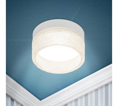 Cветильник встраиваемый под лампу GX53 DK97 WH/TR белый прозрачный  Б0057456  ЭРА