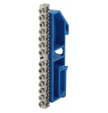 Шина N "Ноль" на DIN-изол ШНИ-6х9-14 никелированная Д-Синий (10/250/9000) NO-222-88-1  Б0044137  ЭРА