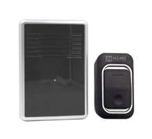 Звонок беспроводной ЗБ-10 25 мелодий с регулировкой звука, подсветкой, 150м цифровым кодированием с кнопкой IP44 ЧЕРНО-БЕЛЫЙ  4690612013381  IN HOME