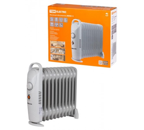Масляный обогреватель МИНИ-11, 1200 Вт, 11 секций, термостат,  SQ2501-0910  TDM