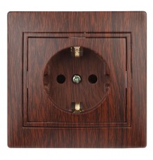 1-202-10 Intro Розетка 2P+E Schuko, 16А-250В, IP20, СУ, Plano, венге  Б0030060  Intro