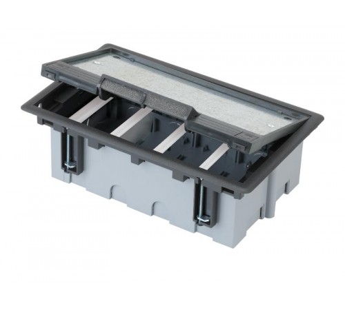 Simon Connect Люк в пол на 4 S-модуля (8 модулей К45), глубина 90-120мм, фальшпол, графит  SF410-14  Simon