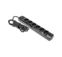 Удлинитель PREMIUM 6 гнезд, 3м, 3х1,5мм, с/з, с выключателем, черный  13-4119  REXANT