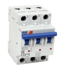 Выключатель автоматический модульный на переменный ток до 63А OptiDin BM63-3B10-10-УХЛ3  262759  КЭАЗ
