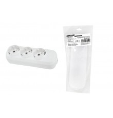 Колодка розеточная 3 гнезда 2П+3 16А 250В белая серии "Народная"  SQ1806-0417  TDM