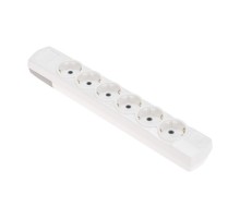 Колодка PREMIUM 6 гнезд, с/з, белый  13-4403  REXANT