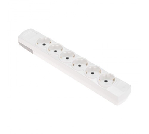 Колодка PREMIUM 6 гнезд, с/з, белый  13-4403  REXANT