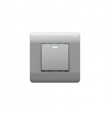 Выключатель 1-клавишный  с подсветкой, 10А, серебряный(NEW3-E)  431393  CHINT