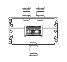 Взрывозащищенная клеммная коробка из полиэстера TBE-P-04-(12xCBC.2)-2xKH3MHK(A)-1xKH3MHK(C)1Ex e IIC Т5 Gb / Ex tb IIIC T95°C DbIP66/КЗ  1231.041.22.