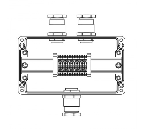 Взрывозащищенная клеммная коробка из полиэстера TBE-P-04-(12xCBC.2)-2xKH3MHK(A)-1xKH3MHK(C)1Ex e IIC Т5 Gb / Ex tb IIIC T95°C DbIP66/КЗ  1231.041.22.