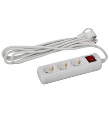 Удлинитель 3 гнезда 5м с/з 16А с выключателем U-3es-5m ПВС  Б0028379  ЭРА