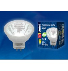 Лампа светодиодная LED-MR11-3W/NW/GU4/220V GLZ21TR LED, 220V. прозр 4000K  UL-00001703  Uniel