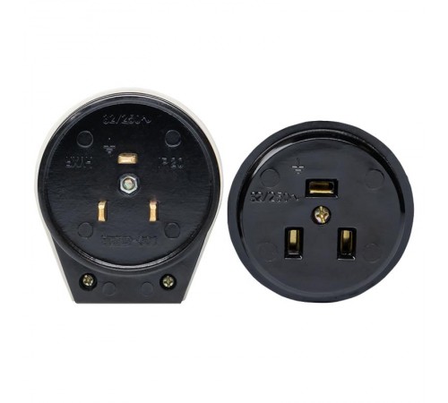 Разъем РШ-ВШ 32А 250В 2P+PE (ОУ) карболитовый черный EKF PROxima  AS-250-O-03  EKF