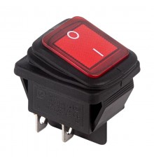 Выключатель клавишный 250V 15А (4с) ON-OFF красный  с подсветкой  ВЛАГОЗАЩИТА  (RWB-507)  36-2360-1  REXANT