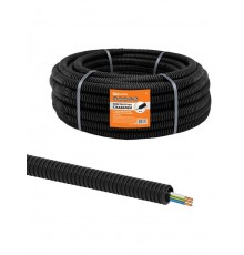 Электротруба гофрированная ПНД d16 черн., с кабелем ВВГ-Пнг(А)-LS 3х1,5ок(N,PE)-0,66 ГОСТ (50 м)  SQ0140-1001  TDM