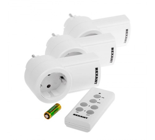 Радиоуправляемая розетка c пультом RX-003 (один пульт, три розетки)  10-6030  REXANT