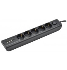 MODERN Удлинитель У05В с/з 2м 3х1мм2 16А/250В USBх4 чер.  WYP12-16-05-02-ZKU-K02  IEK