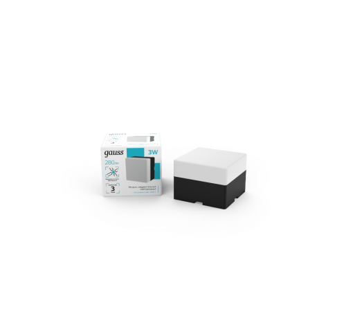 Модуль квадратный светодиодный  IP40 70*70*55мм 3W 280Лм 4000К Shop Lighting черный 1/100  883664248  Gauss