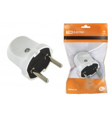 Вилка б/з белая 6А 250В   SQ1806-0001  TDM