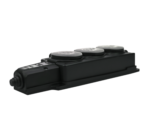 Колодка 3 гнезда 2К+З каучуковая 16А/250В IP44 Чёрная MultiSet  MST4103BK  SE