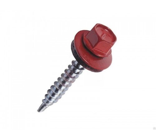 Саморез КР св. 4,8х28 RAL-3005 (винно-красный) (60 шт) - коробка с ок ( 0,32 кг)  125551  Tech-KREP