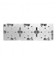 Коробка накладная квадратная на 3 поста, 86х86 (серебристый)  201333  SPL