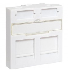 Вставка розеточная TERACOM PRO 45x45мм Mosaic на 2 модуля со шторками и маркерами белая  TRP-INS-MOS-2M2P-WH  EKF