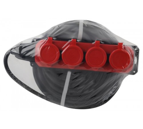 Удлинитель силовой UK-4e-3x1,5-30m-IP44(KG) с заземлением 4 розетки каучук 30м КГ 3х1,5мм2 IP44  Б0057588  ЭРА