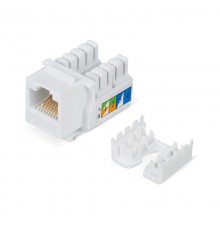 WR-KJ-RJ45-C5E-90 Вставка Keystone Jack RJ-45, 90 градусов, кат., 5e, неэкран.,, заделка тип 110, цвет белый  505212  WRLine