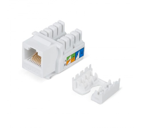 WR-KJ-RJ45-C5E-90 Вставка Keystone Jack RJ-45, 90 градусов, кат., 5e, неэкран.,, заделка тип 110, цвет белый  505212  WRLine